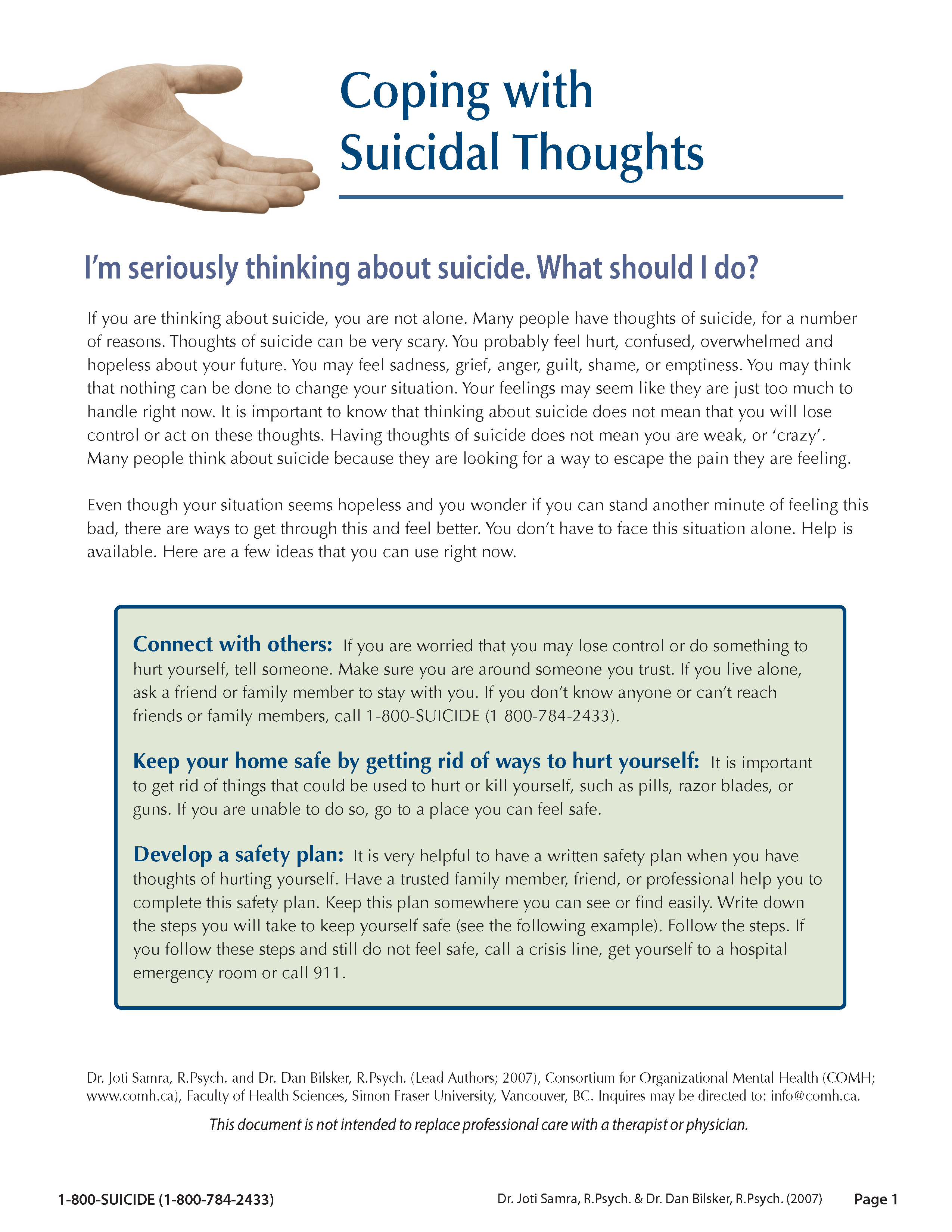 coping with suicidal thoughts - bc first responders' mental health